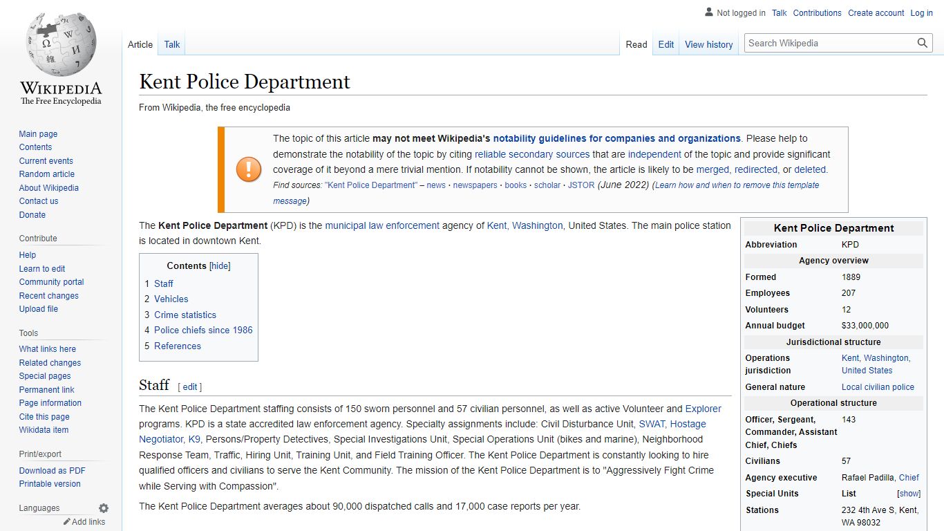 Kent Police Department - Wikipedia